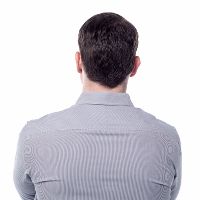 Back view of middle aged man